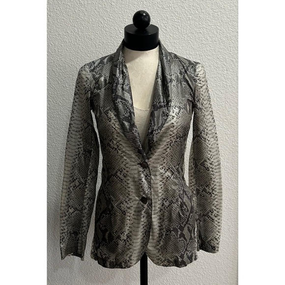 Custo Barcelona Jackets & Blazers - Custo Barcelona Women’s Nylon Snake Print Blazer Top Size 44 / US Small Gray
